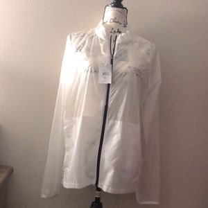 New with tags men’s sm white rain shell